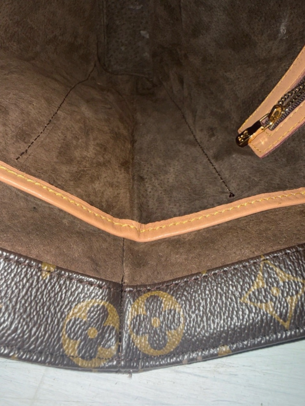Louis Vuitton Monogram Canvas Tote with Tan Straps - Picture 9 of 12
